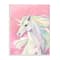 Stupell Industries Pink Unicorn Portrait Playful Rainbow Hair Wood Wall Plaque